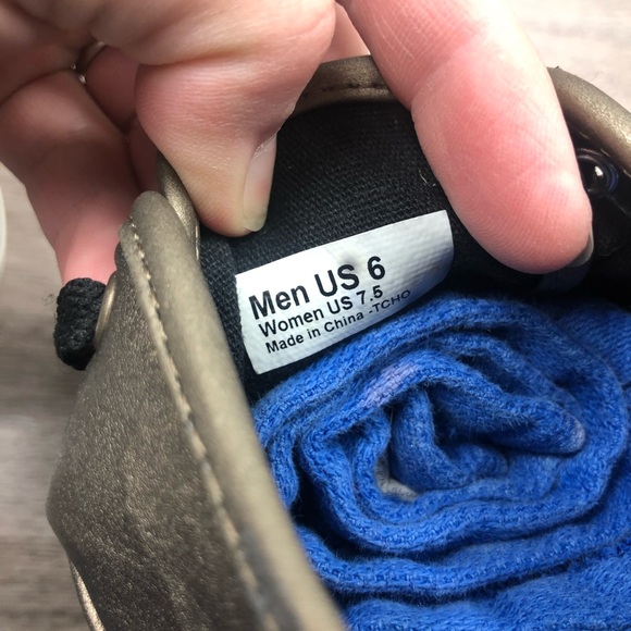 VANS gold metallic sllce up fashion sneakers - Picture 5 of 7